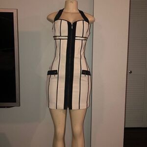 Woman’s black & white sexy dress
